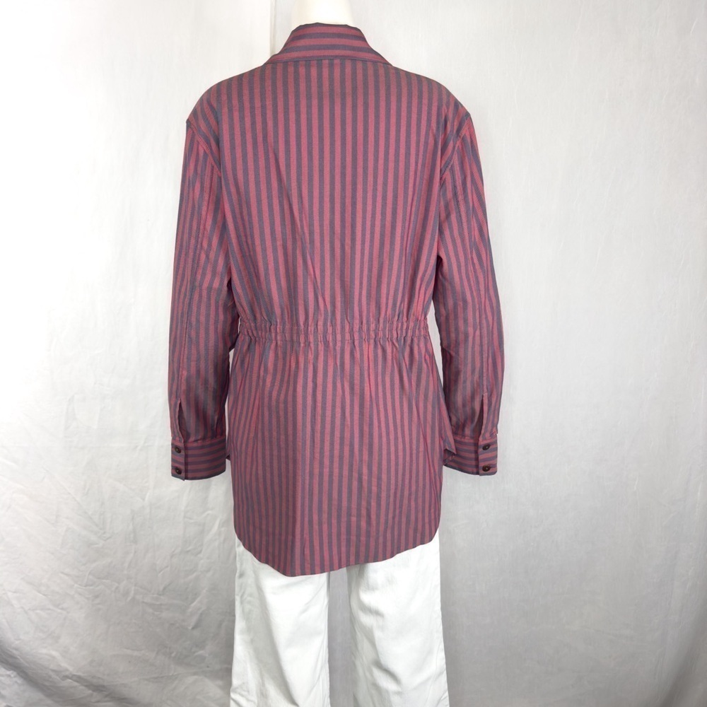 CABI Regatta Shacket Striped Button Down Blouse - Picture 10 of 16